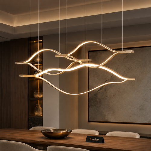 Modern Aluminum Waving Linear Chandelier